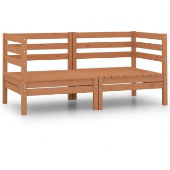 Sofás de jardín angular 2 piezas de madera de pino maciza ámbar