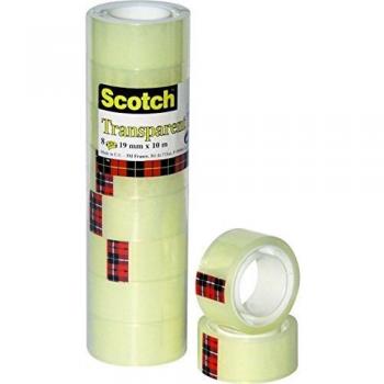 Scotch Transparent Tape 550 Cinta adhesiva, 10 m, Transparente, 19 mm x 10 m