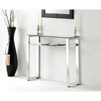 Due-Home 2454140031 - Mueble de recibidor benetto - Color - Cromado-Blanco