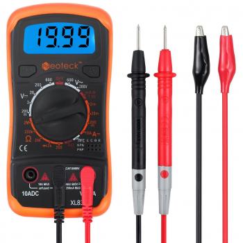 Neoteck MultÍmetro Digital Multi Tester Voltímetro Amperímetro Ohmímetro AC/DC Diodos de Resistencia Transistor Audible Continuidad Probador con retroiluminación LCD para Fábrica Laboratorio