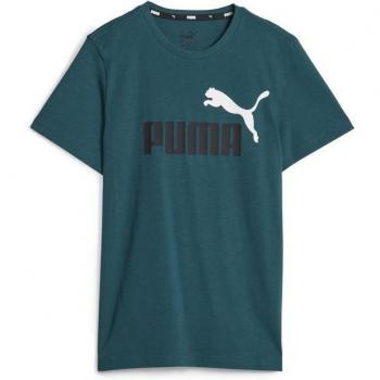 Camiseta de Manga Corta Infantil Puma Ess+ 2 Col Logo Verde oscuro