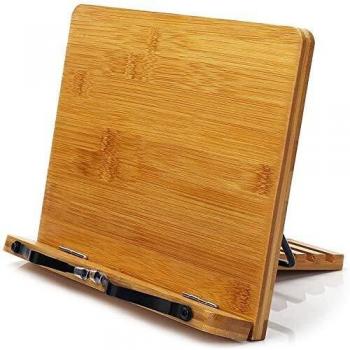 Binseni soporte para libroszbinsein de recetas con 2 soportes de metal para libros bambu diseno elegante para libros cocinas recetas ipad tabletas a