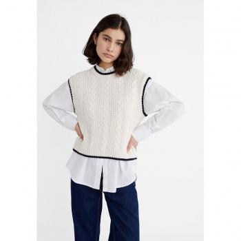 Vanilla Cable-Knit Vest M
