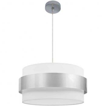 Colgante Bremen Cromo/blanco-plata 2xe27 regulable D40