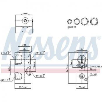 Válvula de expansión NISSENS 999426 para aire acondicionado, compatible con sistemas de refrigeración, fabricada en materiales duraderos, diseñada para un rendimiento óptimo y eficiente en la regulación del flujo de refrigerante