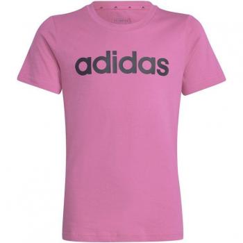 Camiseta adidas essentials linear logo algodón slim fit niña rosa