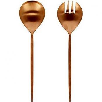 Kave Home - Set Kelda de 2 Cubiertos para Ensalada Cobre