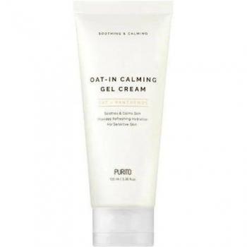 Purito Oat-in Calming Gel Cream 100ml - Soothing gel cream, contains oat extract, lightweight texture, hydrating formula, suitable for sensitive skin, free from artificial fragrances and colors, cruelty-free