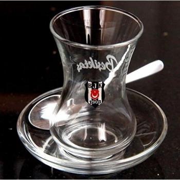 Besiktas Cay keyfi - Juego de vasos de té 18 piezas con akkaya té cucharas