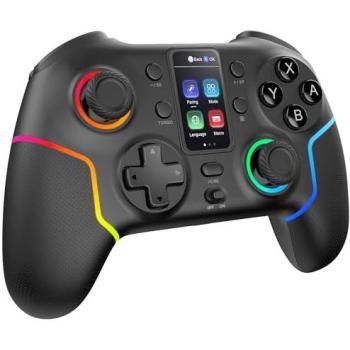 Gamepad Inalámbrico Bluetooth Mars Gaming MGP-V3 ARGB, Triple Conexión (Bluetooth 5.0 / 2.4GPRO / Cable), Pantalla LCD a Color, Joysticks y Gatillos Hall