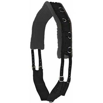 Cinturón de Longitudinal Soft Waldhausen para Pony, color Negro, con Anillas Perlon