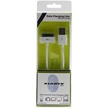 KL Tech KCI4 - Cable USB datos 1M, compatible con Apple iPhone 4