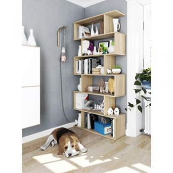 Librería Doble Cara Decorativa y Funcional Color Roble 80 x 192 x 25 cm con Embalaje Reforzado