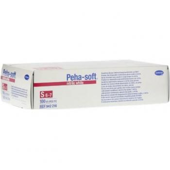 Guantes Desechables de Nitrilo Peha-Soft Talla S Blancos 100 Unidades