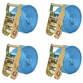 vidaXL Correas de sujeción de trinquete 4 uds 2 T 6mx38mm azul