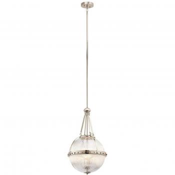 Aster lámpara colgante de techo de 3 luces, níquel pulido, E14 - Elstead