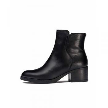 Botines de Piel Negros para Mujer Wonders G-6240 con Tacón, Cremallera y Estilo Casual (Talla 40)