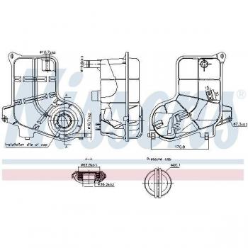 Depósito de expansión NISSENS 996291 con características de refrigerante, diseñado para mantener la presión del sistema de enfriamiento, fabricado en materiales duraderos y resistentes a la corrosión, compatible con múltiples modelos de vehículos