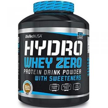 BioTechUSA Hydro Whey Zero, Bebida en polvo que contiene un complejo de proteína de suero, aminoácidos añadidos, sin gluten, azúcar y grasa, 1,816 kg, Chocolate