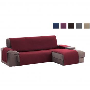 textil-home Funda Cubre Sofá Chaise Longue Adele, Protector para Sofás Acolchado Brazo Derecho. Tamaño -200cm. Color Rojo