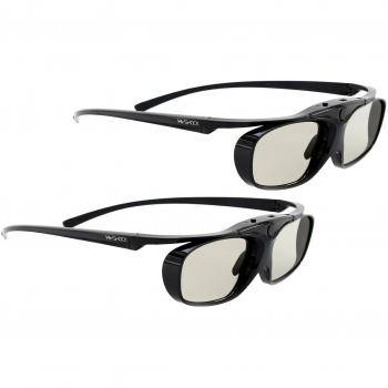2x Hi-SHOCK® RF Pro Black Heaven | Gafas 3D-RF para proyectores 3D: SONY®, JVC®, EPSON® | compatibles con SONY VPL-HW65ES, HW45ES, VW300ES, VW320ES, VW520ES, VW500ES, VW1000, TDG-BT500A, AD025-RF-X1 / JVC DLA-X 7000, DLA-X 500R, DLA-RS 400, DLA-X 90