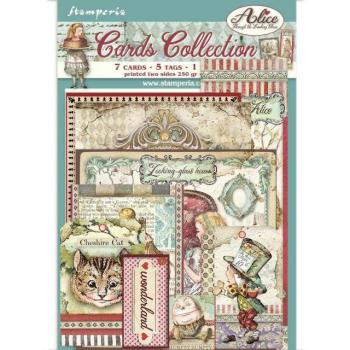 STAMPERIA Cards Collection Alice Through The Looking Glass