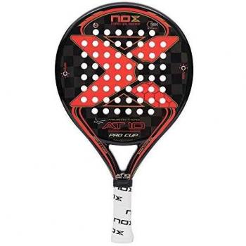 NOX Pala De Padel At10 Pro Cup Carbon, Deportes, Negro/Rojo, 45X3. 8X25 Cm