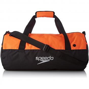 Speedo Duffel Bag Mochila, Unisex Adulto, Negro/Naranja Fluorescente, One Size