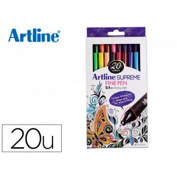 Rotulador Artline Supreme EPFS200 Fine Liner punta de fibra 0,4 mm bolsa 20 unidades colores surtidos