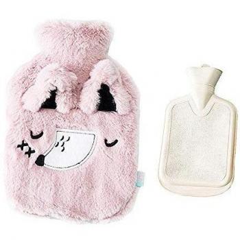 Drizzle Bolsa de agua caliente Bolsa Goma con cubierta de forro polar suave Serie de animales