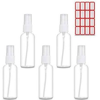 Veperain 50ml Transparente Botella de Spray Plástico, Botellas de Pulverización de Plástico con Atomizador para Maquillaje, Perfume, Prueba, de Viaje