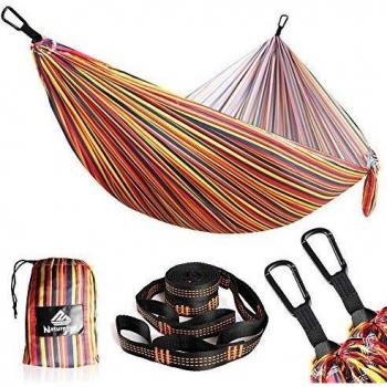 NATUREFUN Hamaca de Viaje Ultraligera para Camping | Capacidad de Carga de 300 kg,