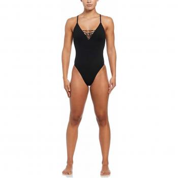Nike Sneakerkini 2.0 One-Piece Swimsuit for Girls - Pure Black - XL