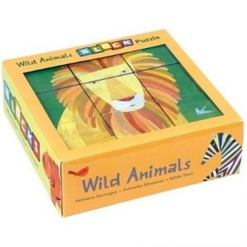Wild Animals Block Puzzle: 9 Cubes, 6 Images