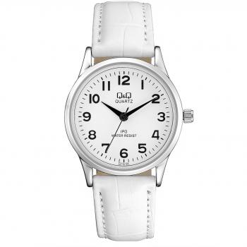Q&Q Ladies' C215J800Y Analogue Quartz White Leather Band