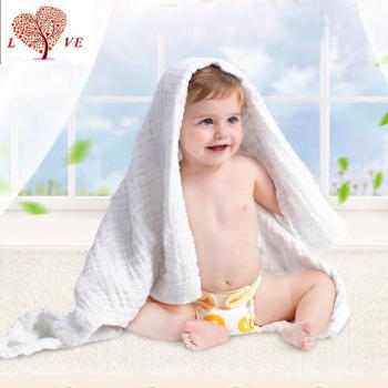ZZkay Toalla Baño para Bebés , 100% Algodón de muselina, Toalla de abrigo, Blanco, También como una Frazada para Bebés
