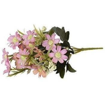 1x artificial pequeña margarita flor artificial para la decoración del hogar sin jarrón y cesta, 1Bunch de la flor, color de rosa