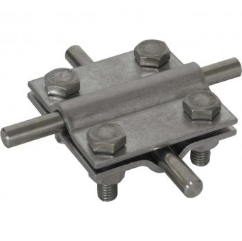 Dehn & Söhne Cross Connector Lightning Protection 318219 for Round 8/10mm (V4A Stainless Steel)