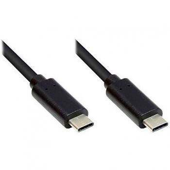 Cable USB 3.1 (Gen.1) Tipo C, Conector Reversible, Negro, 0,5 m