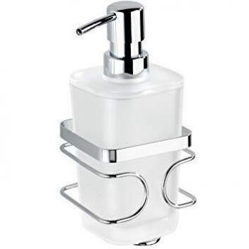 Wenko Premium Dosificador Jabón 0.355 L, Acero Inoxidable, Plata Brillante, 8.7x9.5x17.5 cm