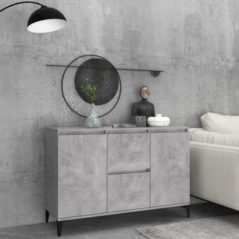 Aparador de hormigón gris 104x35x70 cm madera multicapa