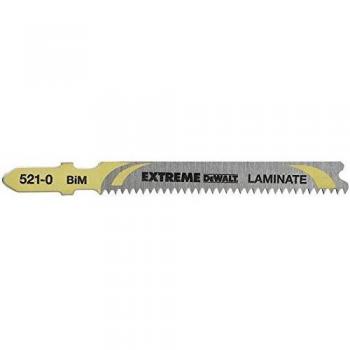 DEWALT DT2080-QZ - Hoja de sierra de calar Extreme bi-metal para material especial, long: 82mm, paso de diente: 1.7mm, para cortes limpios y rectos en todo tipo de laminados de hasta 15mm de espesor