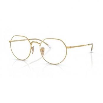 Ray-Ban Jack RB 3565 (001/GG) Men's Eyeglasses Gold Size 53 - Frame Only - Blue Light Block Available