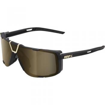 Gafas de Sol 100% Eastcraft negro Soft Tact con lentes espejadas Soft Gold, Talla única Unisex Adulto