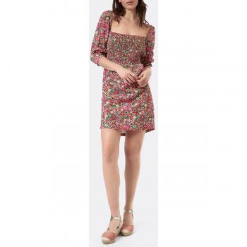 Vestido cut out sedín estampado flores liberty