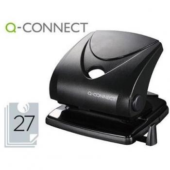 Q-Connect KF01235 Taladrador Metálico Negro, Abertura 2,7 mm, Capacidad 27 Hojas