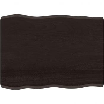 Tabla superior de roble sin tratar 80x60x(2-6)cm marrón oscuro con borde natural gris 80x60x6 cm tratada Vidaxl