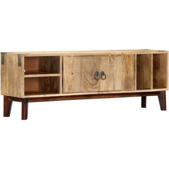 Mueble para TV de madera maciza de mango rugosa 130x30x46 cm