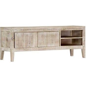 vidaXL Madera de Mango Maciza Mueble para TV Mobiliario Casa Hogar Decoración para Interior Diseño Elegante Sencillo Resistente Funcional 110x35x46cm