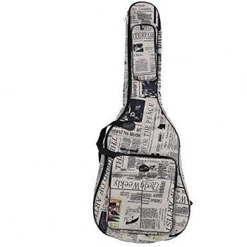 ammoon Funda para Guitarra 600D Resistente al Agua Tejido Oxford Correas 10mm de Grosor Algodón Acolchado con Bolsillos